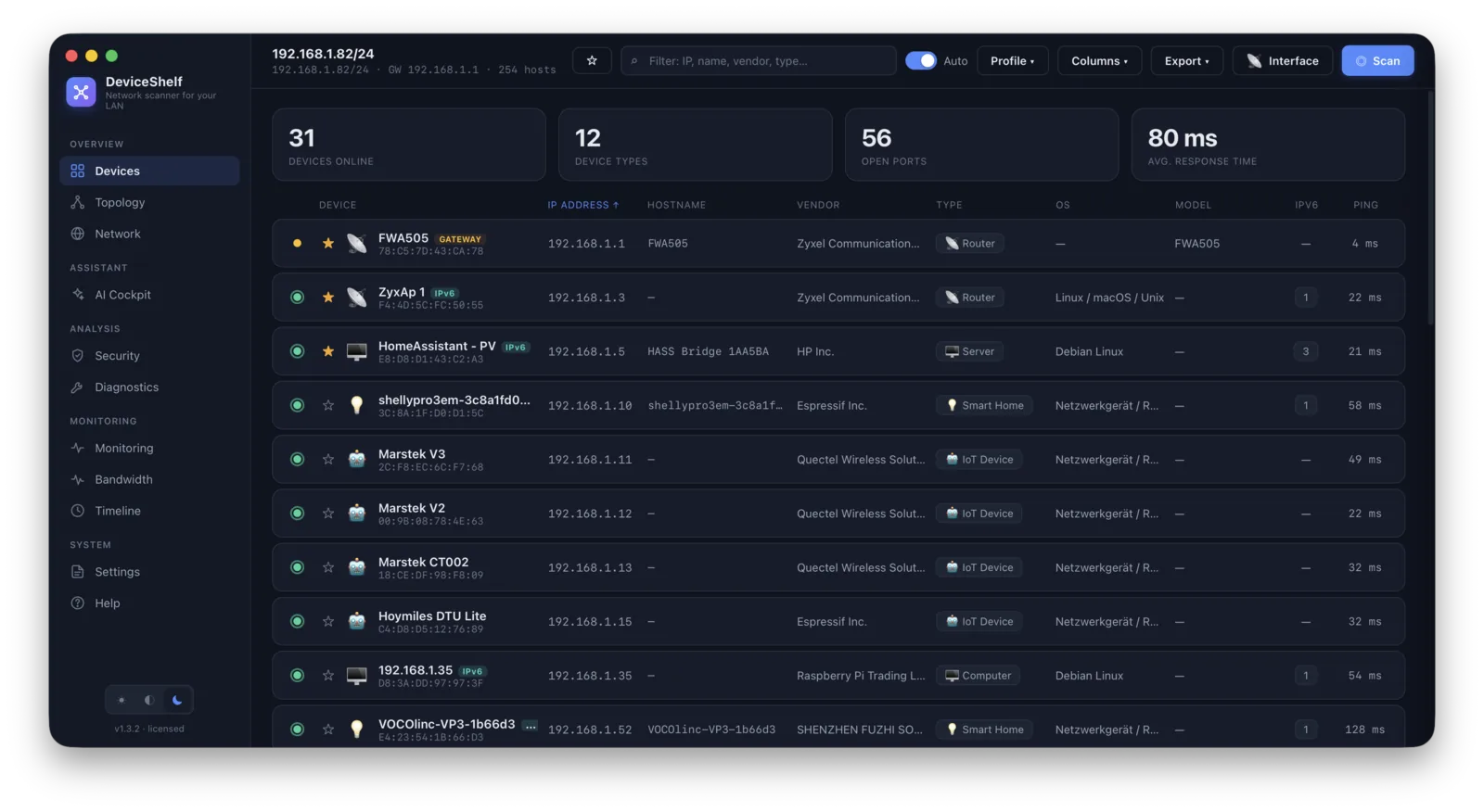Devices — live scan — DeviceShelf