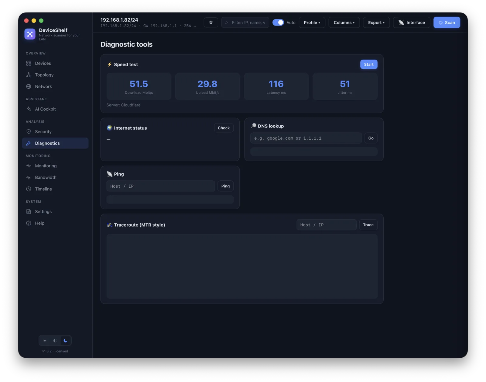 Diagnostic tools — DeviceShelf